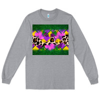 Heather Grey mardi gras Leopard and heart Long Sleeve Tee - AdoDesignShop