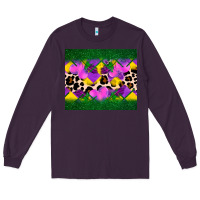 Plum mardi gras Leopard and heart Long Sleeve Tee - AdoDesignShop