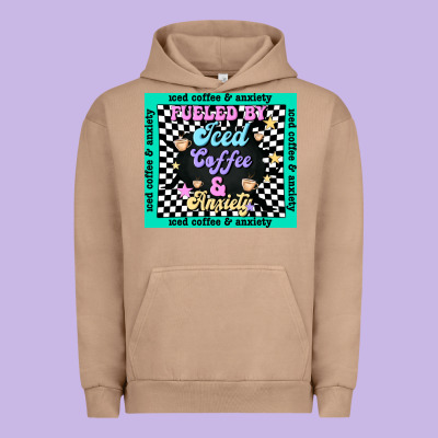 Fueled By ıced Coffee And Anxiety Urban Hoodie Designed By Tumblerdesignbyshophia
