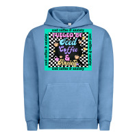Pigment Pebble Blue fueled by ıced coffee and anxiety Urban Hoodie - TumblerDesignByShophia
