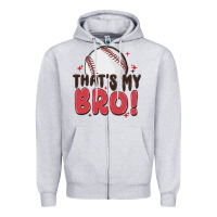 Heather Grey that's my bro Zipper Hoodie - MaliasSmallBusiness