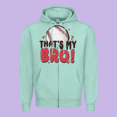 That's My Bro Zipper Hoodie Designed By Maliassmallbusiness