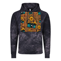 Cloud Black western sunflowers camera seamless pattern Vintage Hoodie - HRA Design Shop