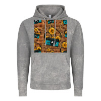 Cloud Rock western sunflowers camera seamless pattern Vintage Hoodie - HRA Design Shop