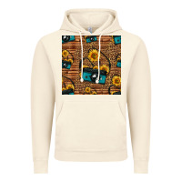 Vintage Artic western sunflowers camera seamless pattern Vintage Hoodie - HRA Design Shop