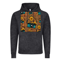 Vintage Black western sunflowers camera seamless pattern Vintage Hoodie - HRA Design Shop