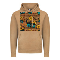 Vintage Camel western sunflowers camera seamless pattern Vintage Hoodie - HRA Design Shop
