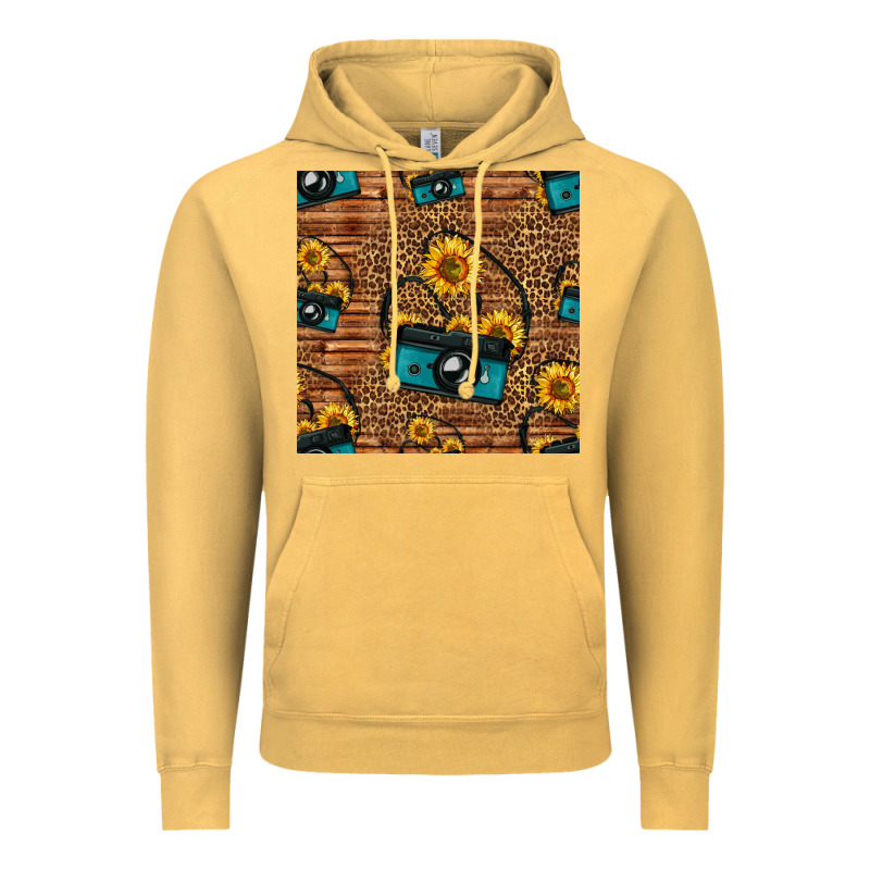 Western Sunflowers Camera Seamless Pattern Vintage Hoodie by HRA Design Shop | Teevron