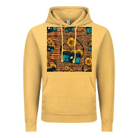 Vintage Mustard western sunflowers camera seamless pattern Vintage Hoodie - HRA Design Shop