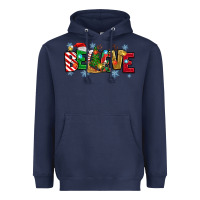 Navy Christmas Believe Heavyweight Hoodie - MaliasSmallBusiness