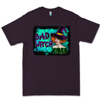 Plum Halloween Bad Witch Vibes Watercolor Premium Tee - RanaPortraitStore