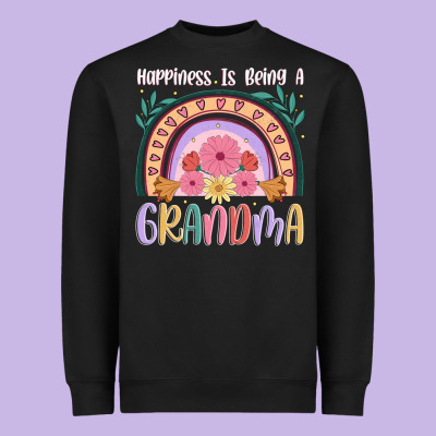 Happiness Is Being A Grandma Heavyweight Sweatshirt Designed By Jahusdesignshop
