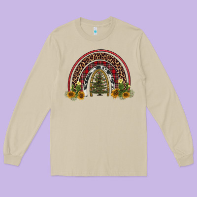 Rainbow Tree Long Sleeve Tee Designed By Adodesignshop
