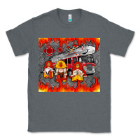 Charcoal Heather fire truck gnomes Classic Tee - Artiststas