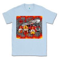 Dusty Blue fire truck gnomes Classic Tee - Artiststas