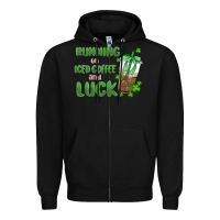 Black iced coffee and luck Zipper Hoodie - MaliasSmallBusiness