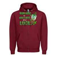 Burgundy iced coffee and luck Zipper Hoodie - MaliasSmallBusiness