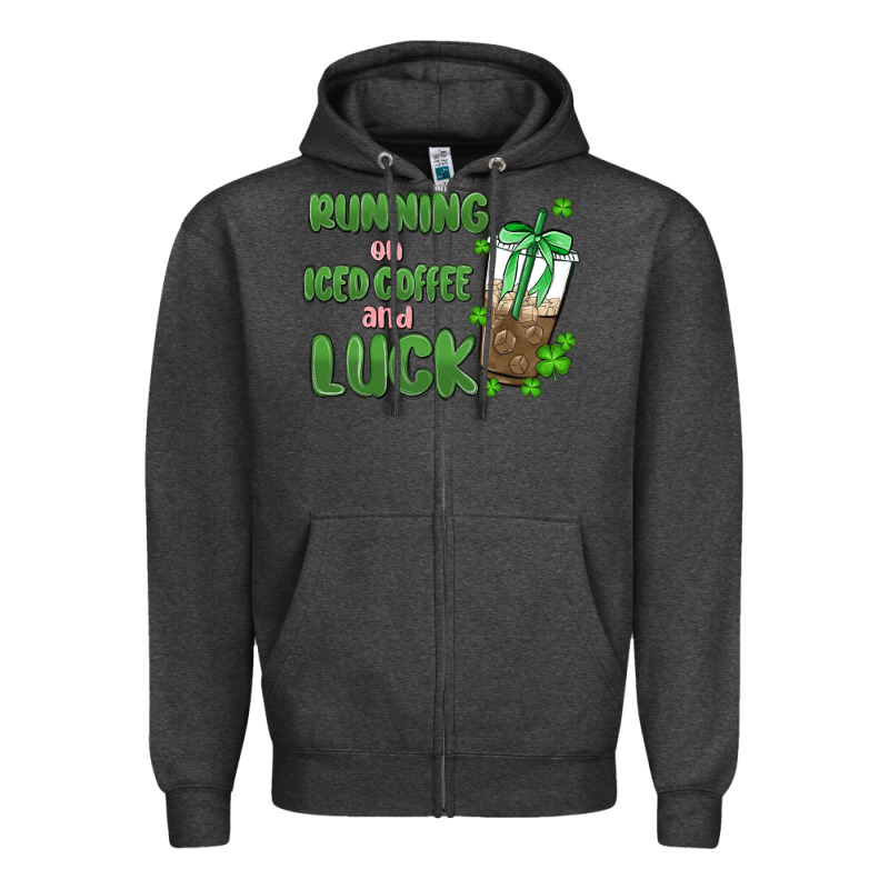 Iced Coffee And Luck Zipper Hoodie by MaliasSmallBusiness | Teevron