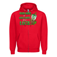 Red iced coffee and luck Zipper Hoodie - MaliasSmallBusiness