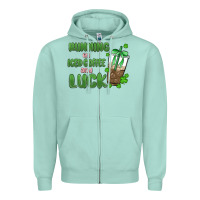 Seafoam iced coffee and luck Zipper Hoodie - MaliasSmallBusiness