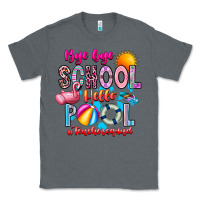 Charcoal Heather Bye Bye School Hello Pool Teacher  Squad Classic Tee - CowhideDigitalArt