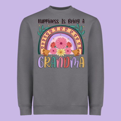Happiness Is Being A Grandma Heavyweight Sweatshirt Designed By Jahusdesignshop