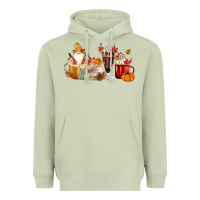 Matcha Fall Gnome Coffee Cups Heavyweight Hoodie - MaliasSmallBusiness