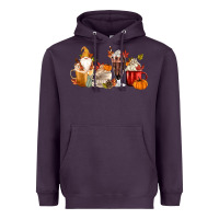 Plum Fall Gnome Coffee Cups Heavyweight Hoodie - MaliasSmallBusiness
