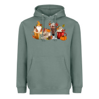 Sage Fall Gnome Coffee Cups Heavyweight Hoodie - MaliasSmallBusiness