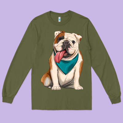 English Bulldog Long Sleeve Tee Designed By Artiststas