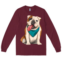 Burgundy english bulldog Long Sleeve Tee - Artiststas