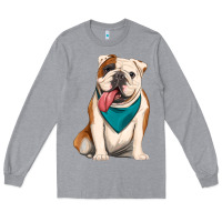 Heather Grey english bulldog Long Sleeve Tee - Artiststas