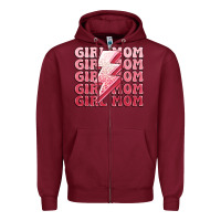 Burgundy girl mom Zipper Hoodie - MaliasSmallBusiness