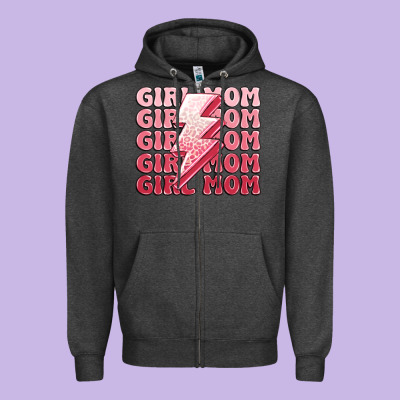 Girl Mom Zipper Hoodie Designed By Maliassmallbusiness