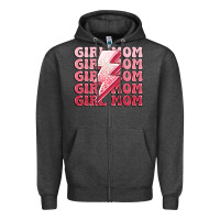Charcoal Heather girl mom Zipper Hoodie - MaliasSmallBusiness