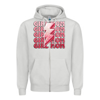 Dove Grey girl mom Zipper Hoodie - MaliasSmallBusiness