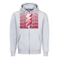 Heather Grey girl mom Zipper Hoodie - MaliasSmallBusiness