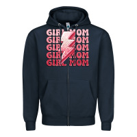 Navy girl mom Zipper Hoodie - MaliasSmallBusiness