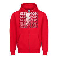 Red girl mom Zipper Hoodie - MaliasSmallBusiness
