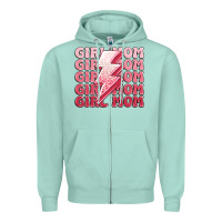 Seafoam girl mom Zipper Hoodie - MaliasSmallBusiness