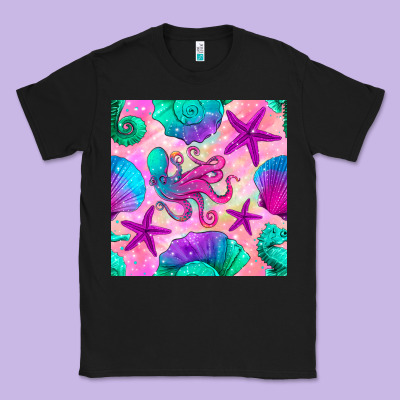 Summer Beach Seamless Pattern Classic Tee Designed By Bundleandbundleshop
