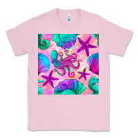 Bubblegum Pink summer beach seamless pattern Classic Tee - BundleAndBundleShop