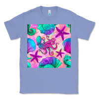 Colony Blue summer beach seamless pattern Classic Tee - BundleAndBundleShop