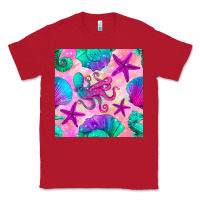 Red summer beach seamless pattern Classic Tee - BundleAndBundleShop