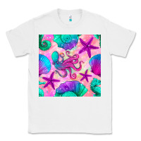 White summer beach seamless pattern Classic Tee - BundleAndBundleShop