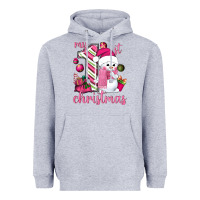 Heather Grey My 1st. pink Christmas with cute snowman Heavyweight Hoodie - NancyCooperArtShop