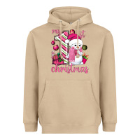 Mushroom My 1st. pink Christmas with cute snowman Heavyweight Hoodie - NancyCooperArtShop