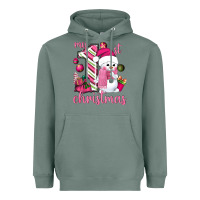 Sage My 1st. pink Christmas with cute snowman Heavyweight Hoodie - NancyCooperArtShop