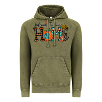 Vintage Olive welcome to our home Vintage Hoodie - CowhideDigitalArt