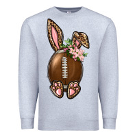 Heather Grey American Football Easter Bunny Premium Sweatshirt - BundleAndBundleShop